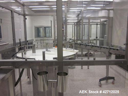 Used Bosch Vial Filling Line Consisting Of: Bosch model RRU 3084 vial rotary ultrasonic vial washer, serial# 789250 MS 7015C, Bosch depyrogenation tunnel, model HQL 3480S, serial# 789251 MS 4521C, Bo...