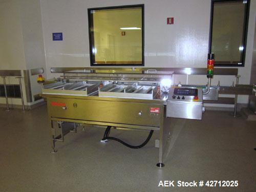Used Bosch Vial Filling Line Consisting Of: Bosch model RRU 3084 vial rotary ultrasonic vial washer, serial# 789250 MS 7015C, Bosch depyrogenation tunnel, model HQL 3480S, serial# 789251 MS 4521C, Bo...