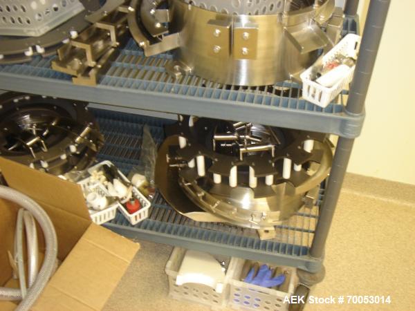 Used Chase Logeman Monoblock Filling Line, Model FPCCL4-12H.  Designed to fill, plug, cap and label at speeds up to 60 containers/minute; fill range from 1 - 125 mL; cap size range from 8 - 32 mm; IM...