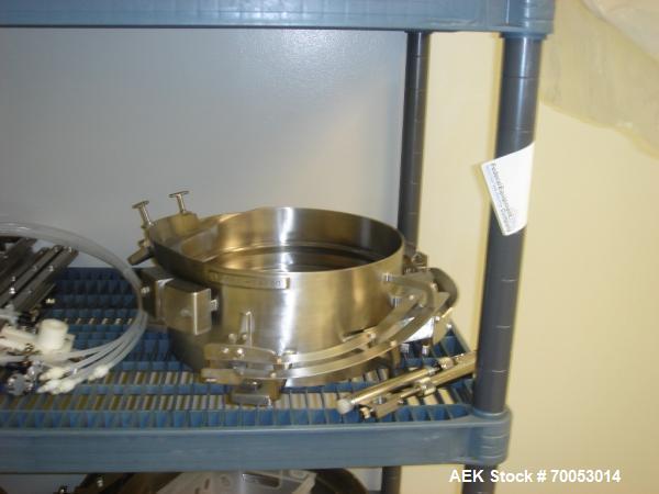 Used Chase Logeman Monoblock Filling Line, Model FPCCL4-12H.  Designed to fill, plug, cap and label at speeds up to 60 containers/minute; fill range from 1 - 125 mL; cap size range from 8 - 32 mm; IM...
