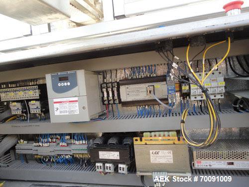Used Comas Liquid Vial Filler and Capper Monoblock Liquid Filler, Powder Filler RP, Model FC7-50. 3000-4000 parts per hour. This unit has main monoblock with 4 head piston filling mechanism and screw...