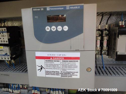 Used Comas Liquid Vial Filler and Capper Monoblock Liquid Filler, Powder Filler RP, Model FC7-50. 3000-4000 parts per hour. This unit has main monoblock with 4 head piston filling mechanism and screw...