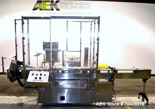 Used Cozzoli VR2S Monoblock Filler and Stoppering Machine. Capable of speeds up to 120 vials per minute. Has four head filler and single bowl stoppering systems (requires changeparts, bowl not includ...