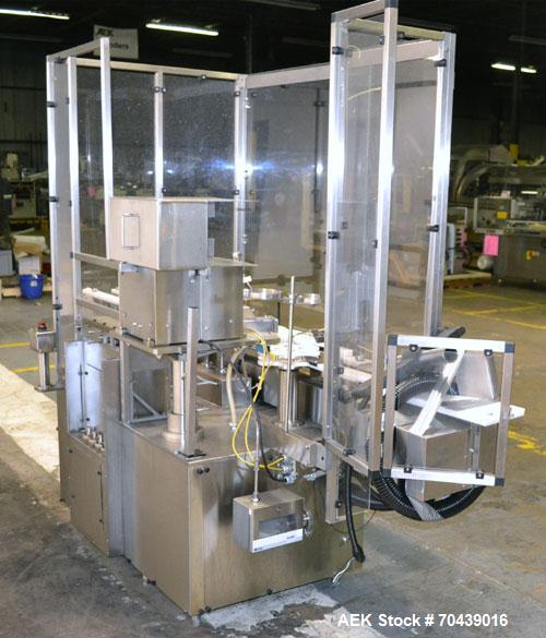 Used Cozzoli VR2S Monoblock Filler and Stoppering Machine. Capable of speeds up to 120 vials per minute. Has four head filler and single bowl stoppering systems (requires changeparts, bowl not includ...
