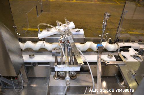 Used Cozzoli VR2S Monoblock Filler and Stoppering Machine. Capable of speeds up to 120 vials per minute. Has four head filler and single bowl stoppering systems (requires changeparts, bowl not includ...