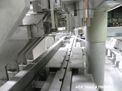 Used Groninger Syringe Filling Line, stainless steel on product contact parts. Line consists of model DFVK4000S inline (4) head filler, RTA3005 filler and HEA100 labeler.
