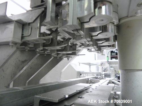 Used Groninger Syringe Filling Line, stainless steel on product contact parts. Line consists of model DFVK4000S inline (4) head filler, RTA3005 filler and HEA100 labeler.