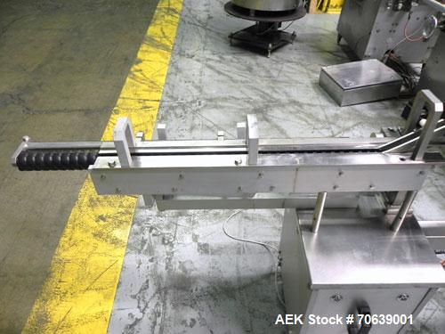Used Groninger Syringe Filling Line, stainless steel on product contact parts. Line consists of model DFVK4000S inline (4) head filler, RTA3005 filler and HEA100 labeler.
