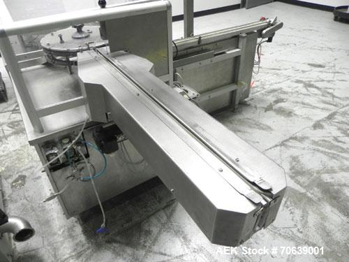 Used Groninger Syringe Filling Line, stainless steel on product contact parts. Line consists of model DFVK4000S inline (4) head filler, RTA3005 filler and HEA100 labeler.