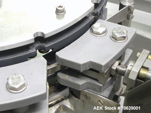 Used Groninger Syringe Filling Line, stainless steel on product contact parts. Line consists of model DFVK4000S inline (4) head filler, RTA3005 filler and HEA100 labeler.