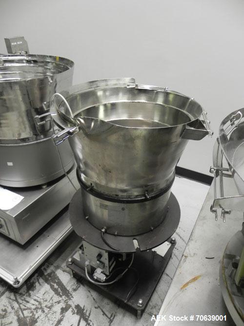 Used Groninger Syringe Filling Line, stainless steel on product contact parts. Line consists of model DFVK4000S inline (4) head filler, RTA3005 filler and HEA100 labeler.