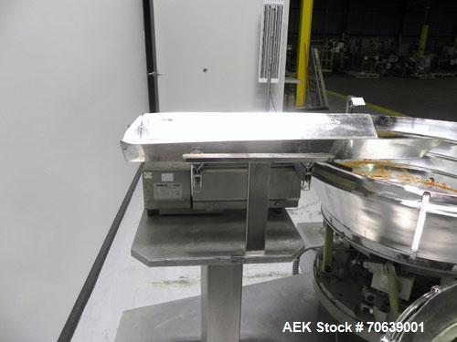 Used Groninger Syringe Filling Line, stainless steel on product contact parts. Line consists of model DFVK4000S inline (4) head filler, RTA3005 filler and HEA100 labeler.