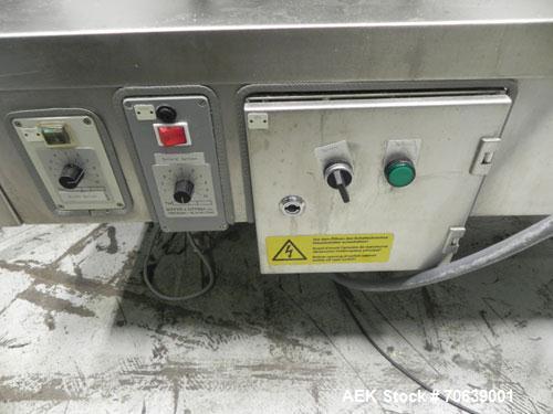 Used Groninger Syringe Filling Line, stainless steel on product contact parts. Line consists of model DFVK4000S inline (4) head filler, RTA3005 filler and HEA100 labeler.