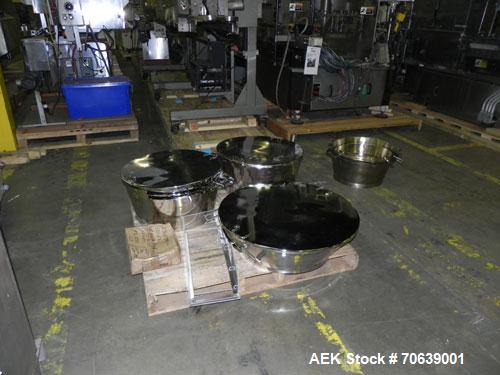 Used Groninger Syringe Filling Line, stainless steel on product contact parts. Line consists of model DFVK4000S inline (4) head filler, RTA3005 filler and HEA100 labeler.