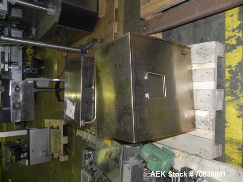Used Groninger Syringe Filling Line, stainless steel on product contact parts. Line consists of model DFVK4000S inline (4) head filler, RTA3005 filler and HEA100 labeler.