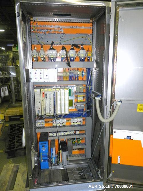 Used Groninger Syringe Filling Line, stainless steel on product contact parts. Line consists of model DFVK4000S inline (4) head filler, RTA3005 filler and HEA100 labeler.