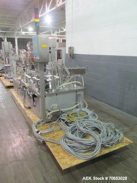 Used Groninger vial filling, Stoppering and crimp capping monoblock with checkw