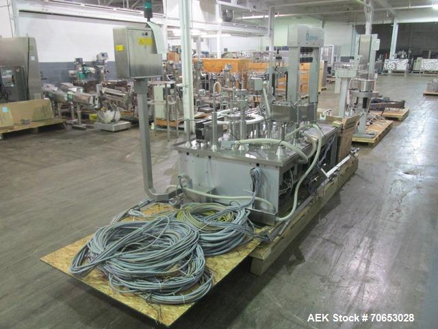 Used Groninger vial filling, Stoppering and crimp capping monoblock with checkw