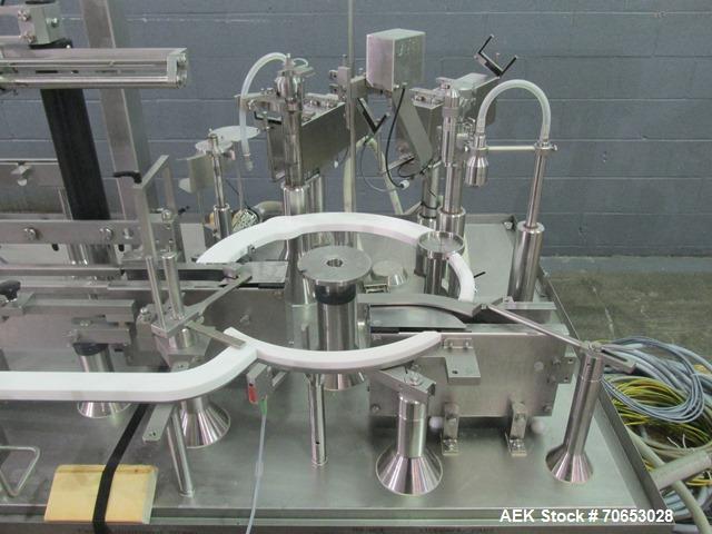 Used Groninger vial filling, Stoppering and crimp capping monoblock with checkw