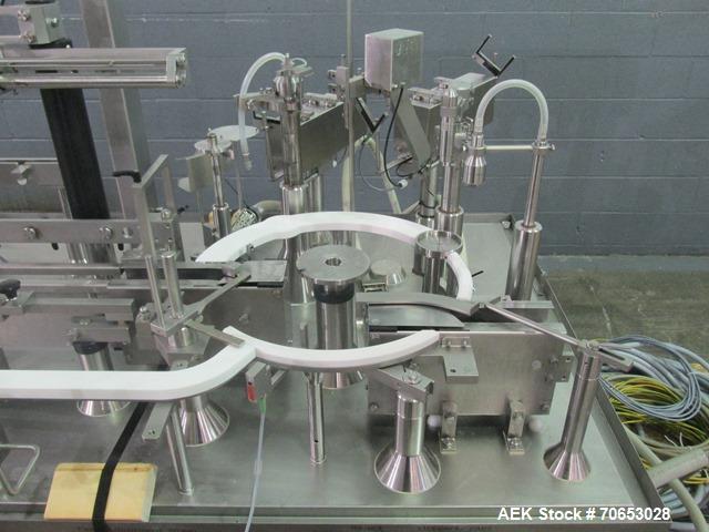 Used- Groninger vial filling, Stoppering and crimp capping monoblock with checkw