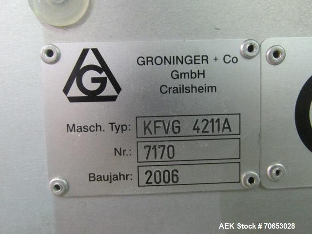 Used Groninger vial filling, Stoppering and crimp capping monoblock with checkw