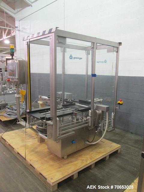 Used- Groninger vial filling, Stoppering and crimp capping monoblock with checkw