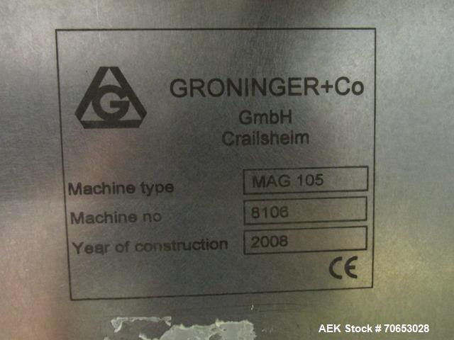 Used- Groninger vial filling, Stoppering and crimp capping monoblock with checkw