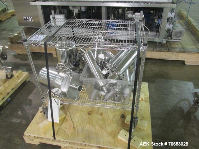 Used Groninger vial filling, Stoppering and crimp capping monoblock with checkw