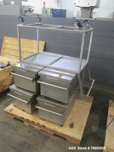 Used Groninger vial filling, Stoppering and crimp capping monoblock with checkw