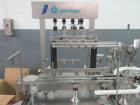Used Used Groninger filling line, consisting of model KFVG 4211A Groniger filler, plugger, capper, with (4) piston filling station, bowl feeders with plugs and caps, bottle feed station with accumula...