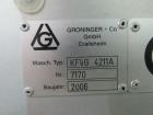 Used Used Groninger filling line, consisting of model KFVG 4211A Groniger filler, plugger, capper, with (4) piston filling station, bowl feeders with plugs and caps, bottle feed station with accumula...