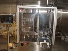Used Bosch MRF1010 Vial filler capable of speeds up to 70 vials per minute. Fill range:  0.5 ml - 250 ml (with changeparts). Pump Type:  rolling diaphragm.  Stopper size range:  13 mm - 28 mm all typ...