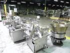 Used Groninger Syringe Filling Line, stainless steel on product contact parts. Line consists of model DFVK4000S inline (4) head filler, RTA3005 filler and HEA100 labeler.