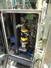 Used Intellitech IntelliFiller Model AFS I-3500C Liquid Filler Stopper and Screw / Crimp Capper. Monoblock Machine is capable of speeds up to 45 (1-up) and 90 (2-up) containers per minute. Machine ac...