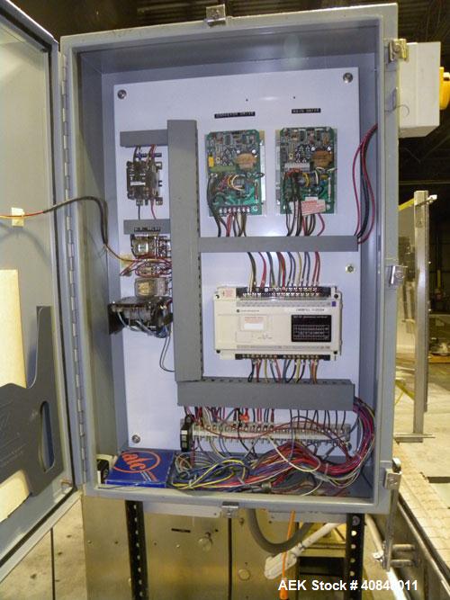 Used Filamatic (National Instruments) 8 Head In-Line Piston Filler, Model CVK-120. (8) 3/8’’ diameter nozzles with centering bells, mounted on a 31" wide adjustable slotted filling bar. Has bottom up...