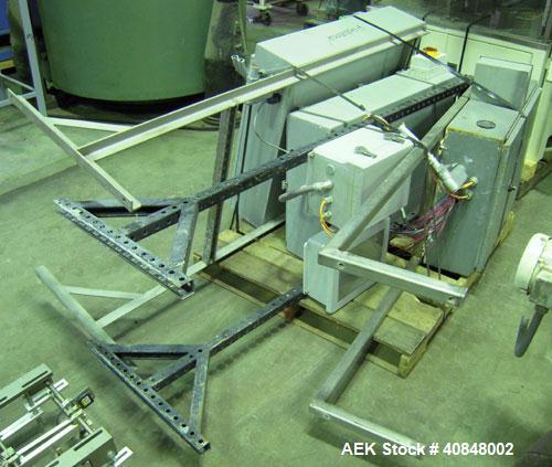 Used Filamatic (National Instruments) 12 Head In-Line Piston Filler. (12) 3/8’’ diameter nozzles with (9) centering bells, bottom up fill. (12) approximate 520cc pistons. Star wheel container indexin...