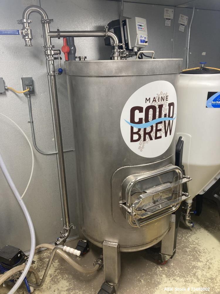 Used Coffee Works Inc. Cold Brew Coffee System – 165 Gallon Tank, Agitator, Filter Press & Filler