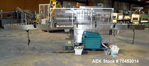 Used Cozzoli Model LF840-8 Inline Continuous Motion Walking Beam Style Piston Filler. Machine is capable of speeds from 40 to 120 containers per minute. Has integrated air cleaner. Container size ran...