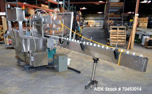 Used Cozzoli Model LF840-8 Inline Continuous Motion Walking Beam Style Piston Filler. Machine is capable of speeds from 40 to 120 containers per minute. Has integrated air cleaner. Container size ran...