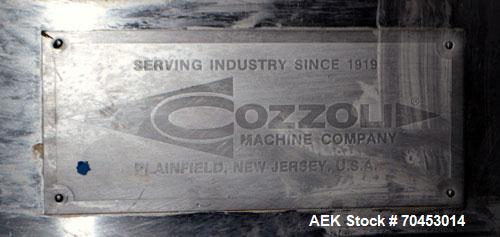Used Cozzoli Model LF840-8 Inline Continuous Motion Walking Beam Style Piston Filler. Machine is capable of speeds from 40 to 120 containers per minute. Has integrated air cleaner. Container size ran...