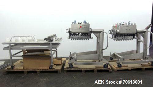 Used- KOFAB Egg Depositer System, 304 Stainless Steel. (1) 25 Head filling station consisting of (4) 5 head manifolds on app...