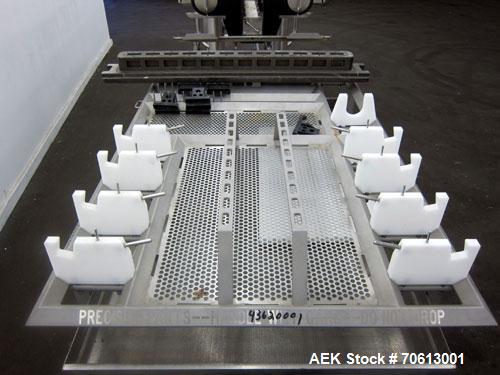 Used KOFAB Egg Depositer System, 304 Stainless Steel. (1) 25 Head filling station consisting of (4) 5 head manifolds on approximate 3” centers, 9" apart, with (4) air operated pistons. (1) Main filli...