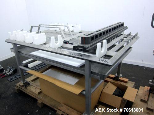 Used KOFAB Egg Depositer System, 304 Stainless Steel. (1) 25 Head filling station consisting of (4) 5 head manifolds on approximate 3” centers, 9" apart, with (4) air operated pistons. (1) Main filli...