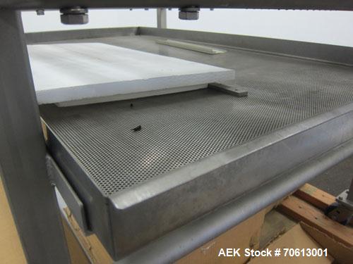 Used KOFAB Egg Depositer System, 304 Stainless Steel. (1) 25 Head filling station consisting of (4) 5 head manifolds on approximate 3” centers, 9" apart, with (4) air operated pistons. (1) Main filli...