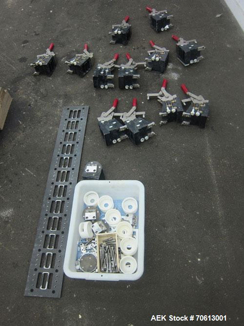 Used KOFAB Egg Depositer System, 304 Stainless Steel. (1) 25 Head filling station consisting of (4) 5 head manifolds on approximate 3” centers, 9" apart, with (4) air operated pistons. (1) Main filli...