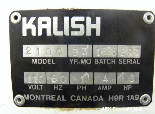 Used Kalish Semi-Automatic Twin Piston Filler, Model 2100. (2) Approximate (2) 3/8'' diameter tubes. Designed to run over a conveyor. Foot pedal controls. Driven by a 1/3 HP, 1/60/110 Volt motor. Mou...