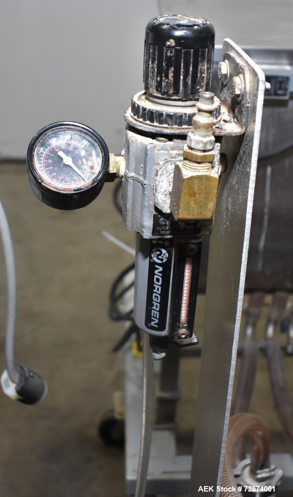 Used Kaps-All - Fills-All 6 Piston Volumetric Piston Filler, Model VOL-32-8.  (Expandable to 8 Pistons). Includes: (6) 36 oz. Volumetric Piston Pumps (Shuttle Valve Style) with Closed Tip Positive Sh...