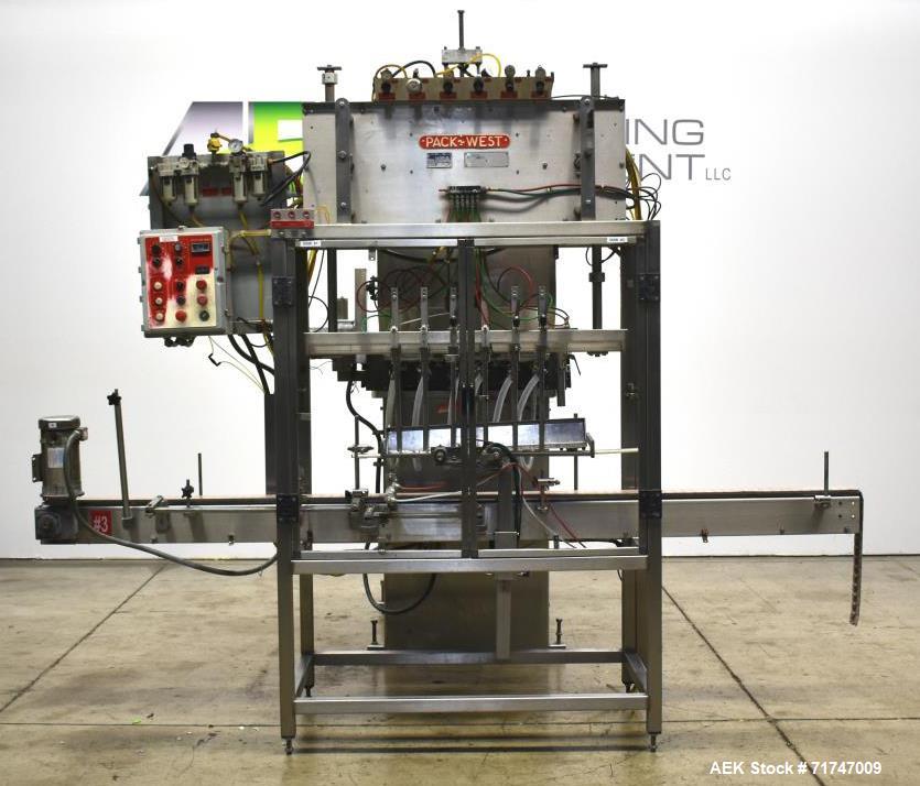 Used Pack West Model 6BPF-QT-RF-RL-CT (6)-Head Inline Piston Filler