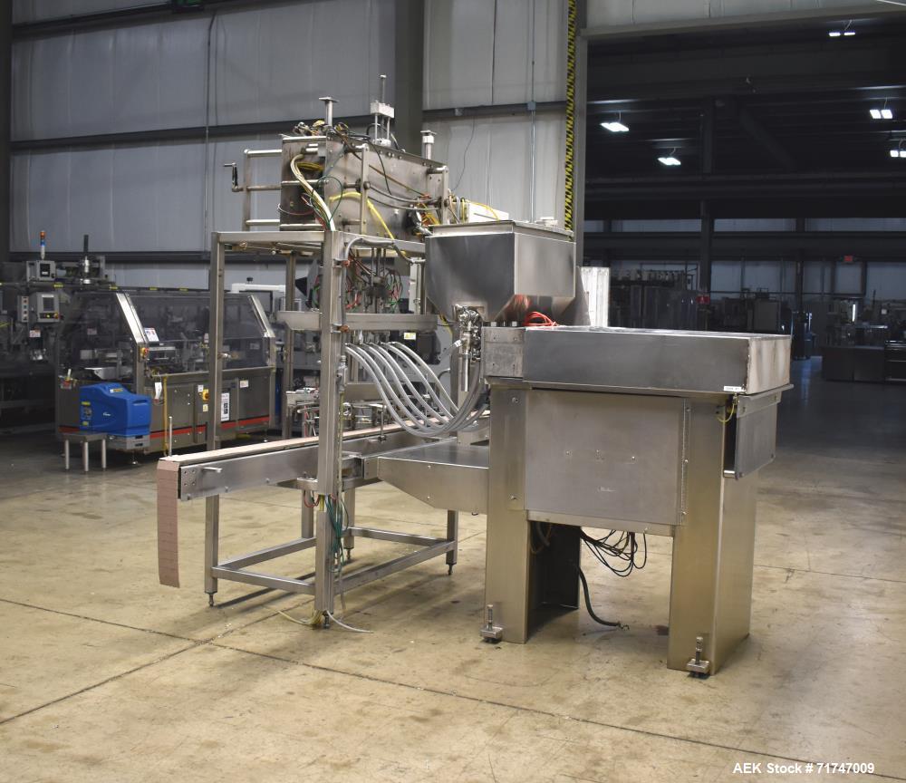 Used Pack West Model 6BPF-QT-RF-RL-CT (6)-Head Inline Piston Filler