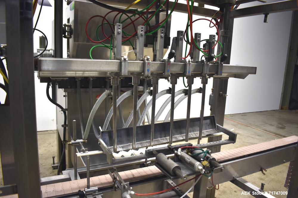 Used Pack West Model 6BPF-QT-RF-RL-CT (6)-Head Inline Piston Filler